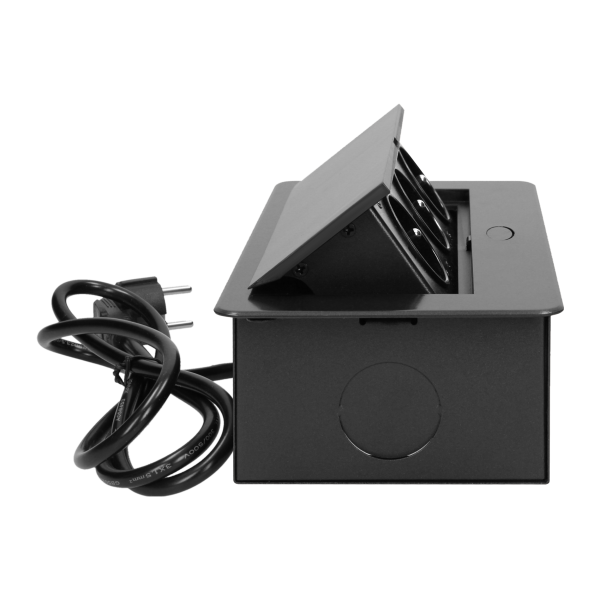 Flush-fitting furniture socket with 1.5m cable, graphite