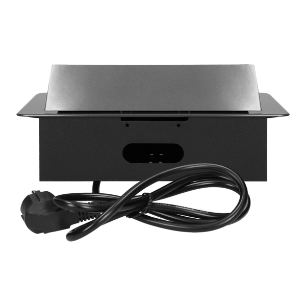 Flush-fitting furniture socket with 1.5m cable, graphite