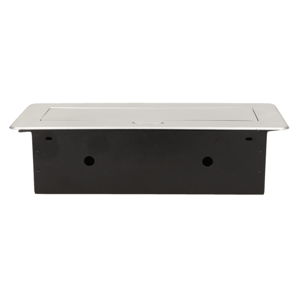 Flush-fitting furniture socket with two USB chargers, silver