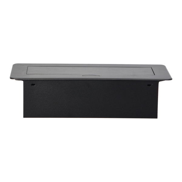 Recessed furniture sockets in a housing with a flat edge and USB charger, 2x2P+E, 2xUSB, graphite