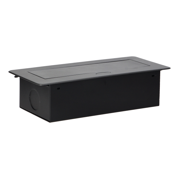 Recessed furniture sockets in a housing with a flat edge and USB charger, 2x2P+E, 2xUSB, graphite