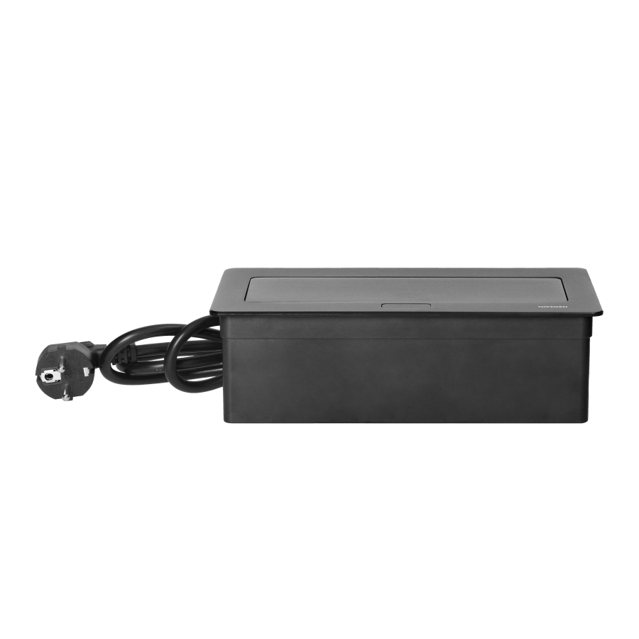 Set of furniture sockets REDE, 3x2P+E with 1.5m cable, black