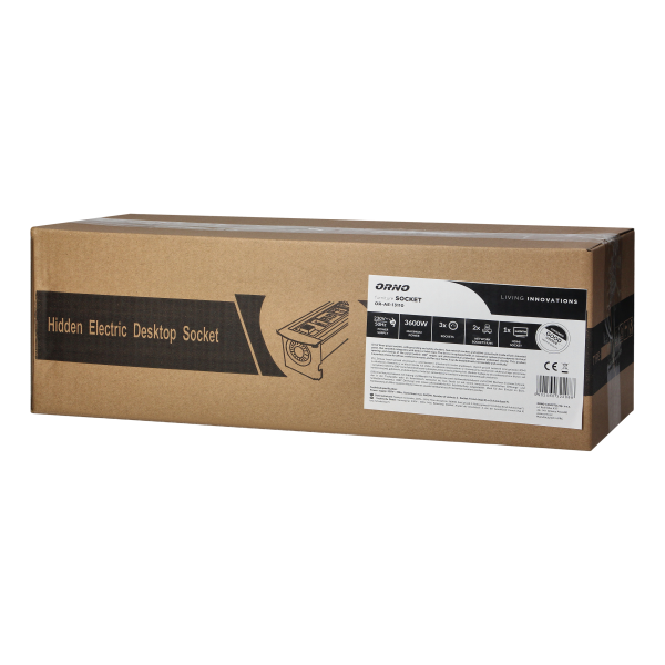 Gniazdo meblowe wpuszczane w blat z płaskim frezowanym rantem oraz elektrycznym otwieraniem, 3x2P+Z,2xNET,1xHDMI