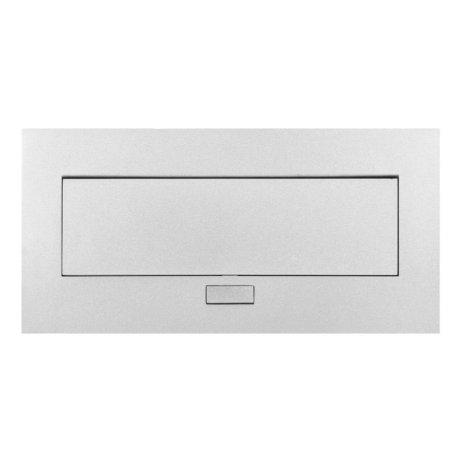 Recessed furniture socket with flat edge, 3x2P+E (Schuko), silver