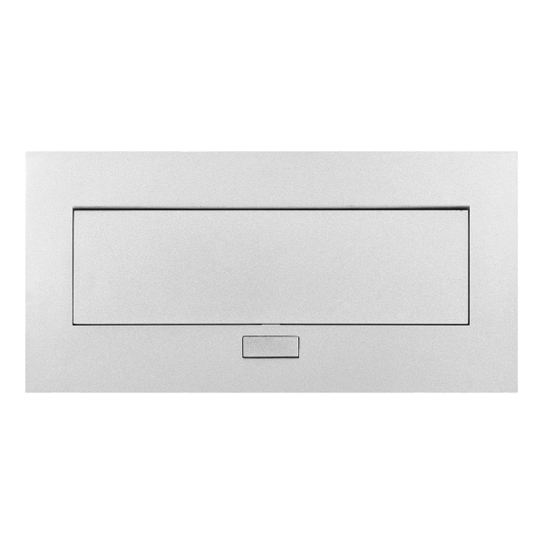 Recessed furniture socket with flat edge, 3x2P+E (Schuko), silver