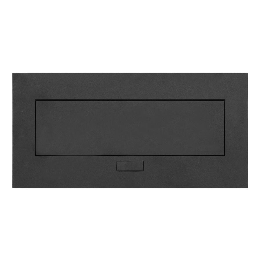 Recessed furniture socket with flat edge, 3x2P+E (Schuko), black