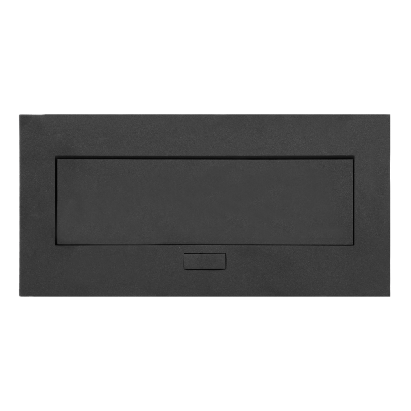 Recessed furniture socket with flat edge, 3x2P+E (Schuko), black