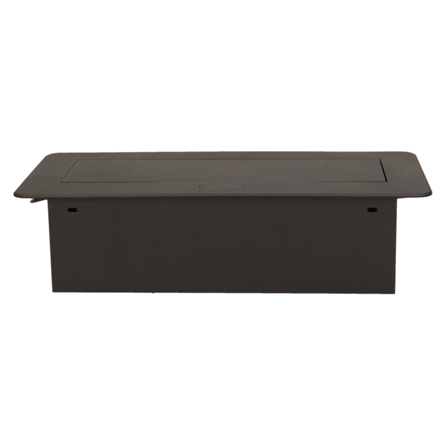 Flush-fitting furniture socket, black, schuko