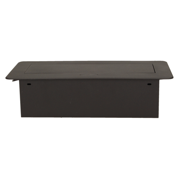 Flush-fitting furniture socket, black, schuko