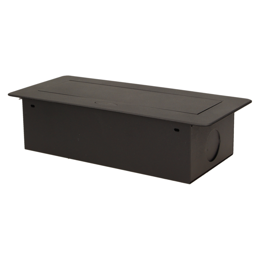 Flush-fitting furniture socket, black, schuko