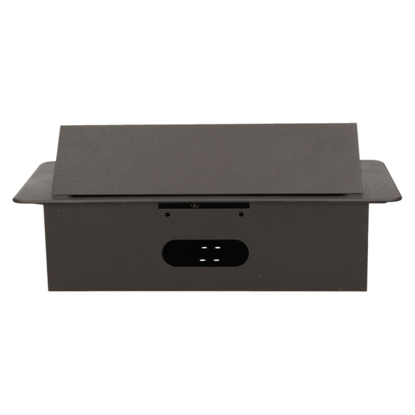 Flush-fitting furniture socket, black, schuko