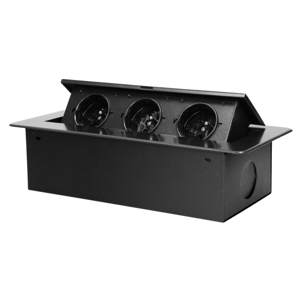 Flush-fitting furniture socket, graphite