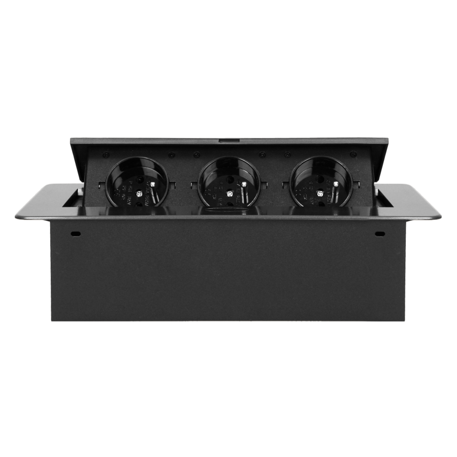 Flush-fitting furniture socket, graphite