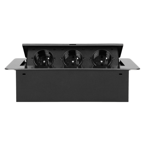 Flush-fitting furniture socket, graphite