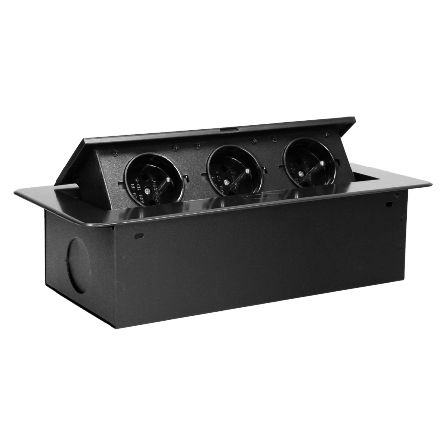 Flush-fitting furniture socket, graphite