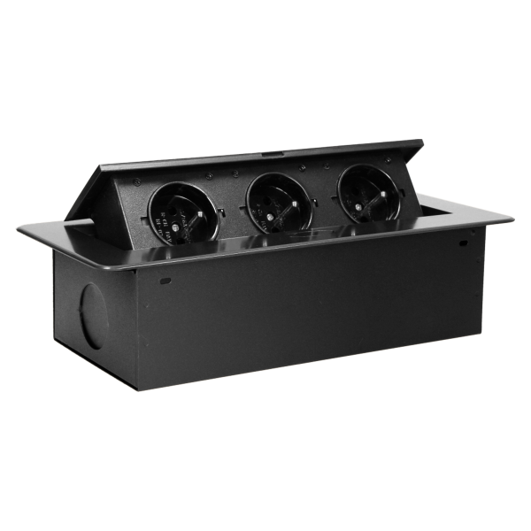 Flush-fitting furniture socket, graphite