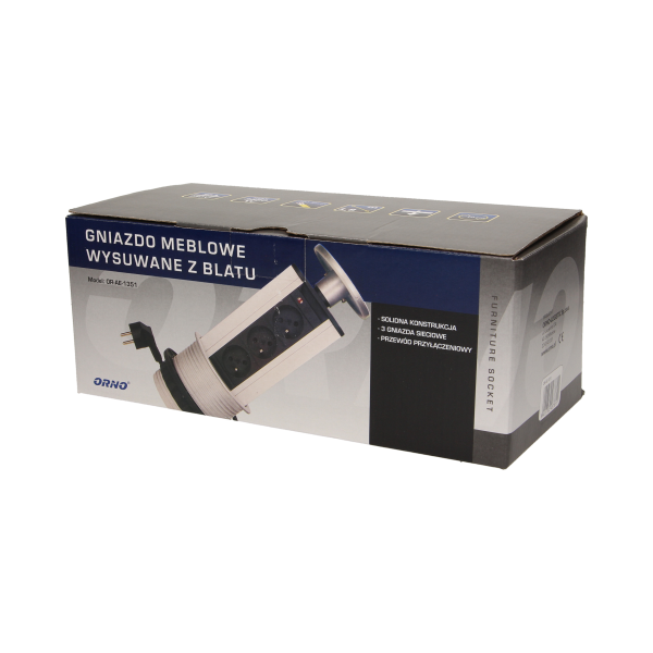 Pop up desk socket ⌀10cm with 1.8m cable