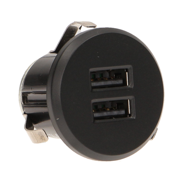 USB charger with power supply, black