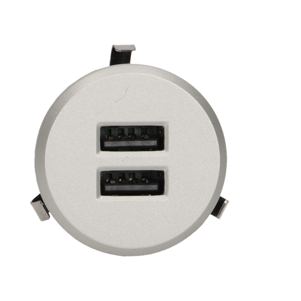 Ładowarka 2xUSB wpuszczana w blat, srebrna
