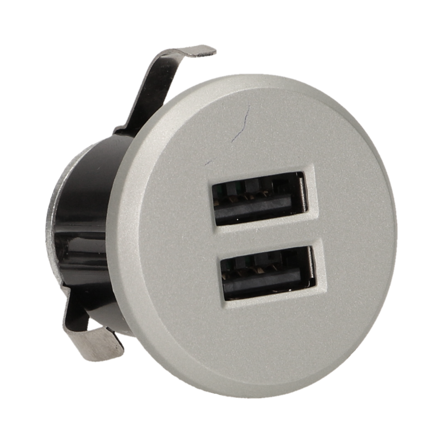 USB charger with power supply, grey