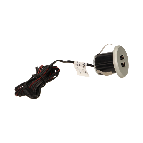 USB charger with power supply, grey