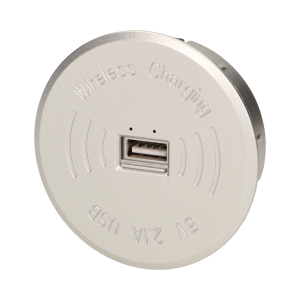 Wireless charger with an extra USB port, grey