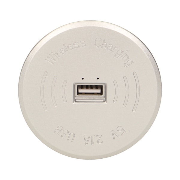 Wireless charger with an extra USB port, grey