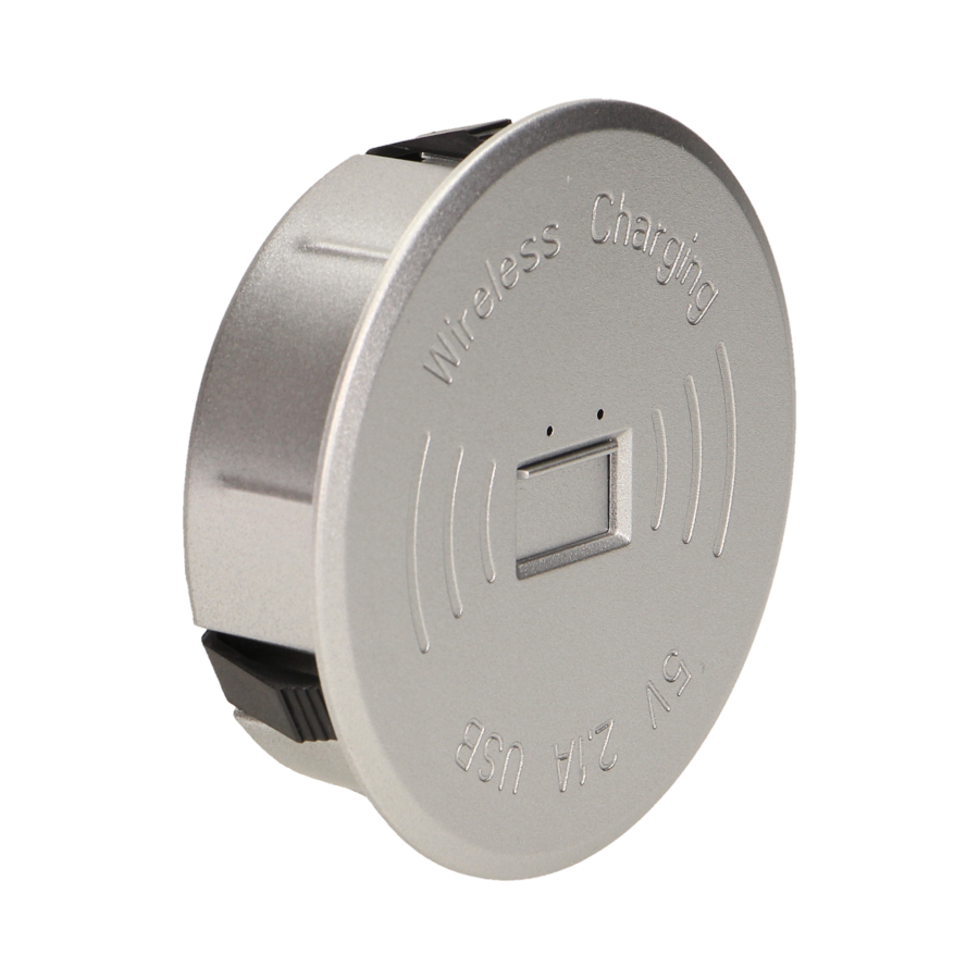 Wireless charger with an extra USB port, grey