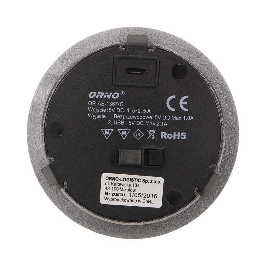 Wireless charger with an extra USB port, grey