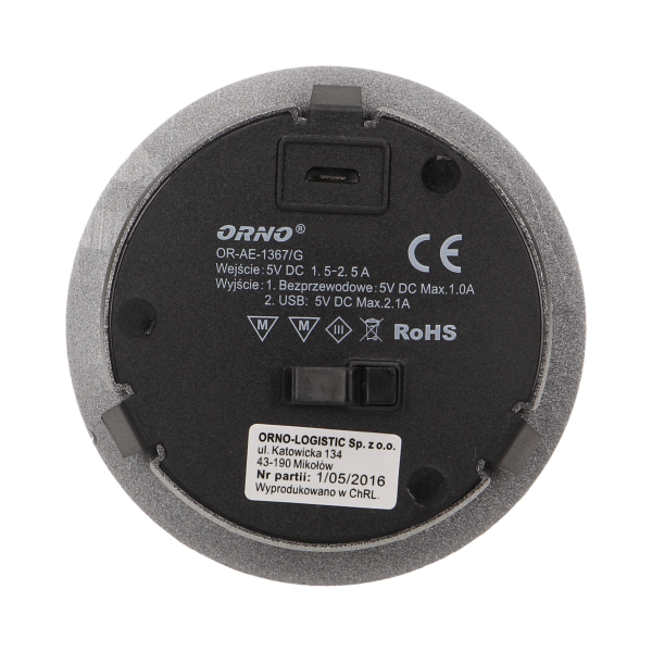 Wireless charger with an extra USB port, grey