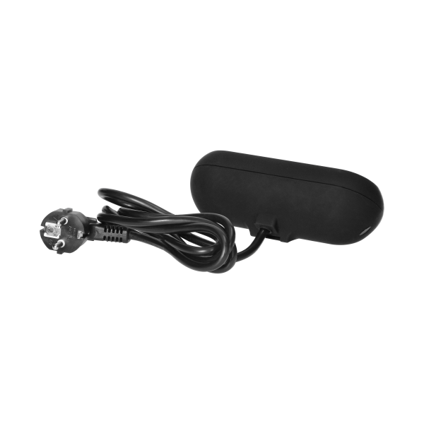 Gniazdo meblowe z uchwytem montażowym, ładowarką USB, 2 gniazda 2P+Z (Schuko), 2xUSB, przewód 3x1,5mm² - 1,4m, czarne