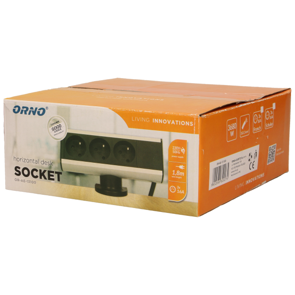 Desk socket with single clamp holder and 1.8m cable