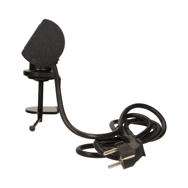 Desk socket with single clamp holder, USB charger and 1.8m cable