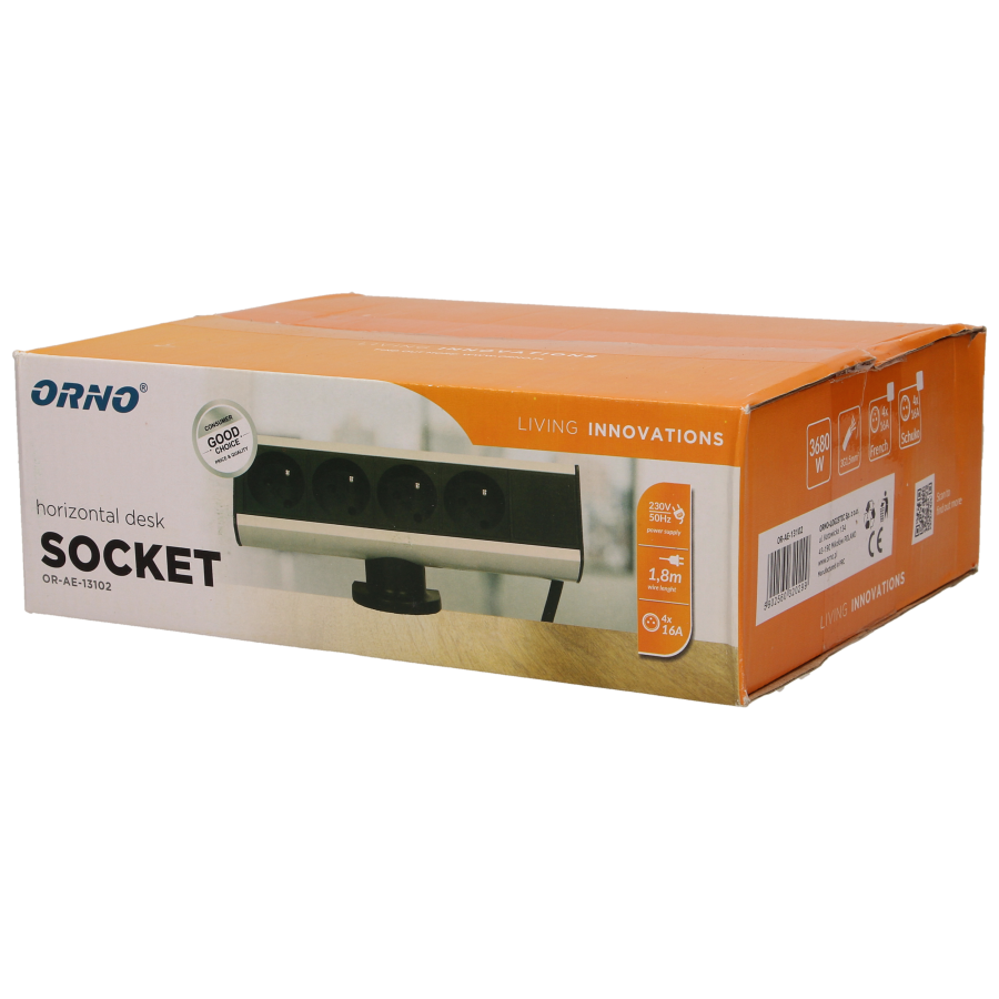 Desk socket with single clamp holder and 1.8m cable