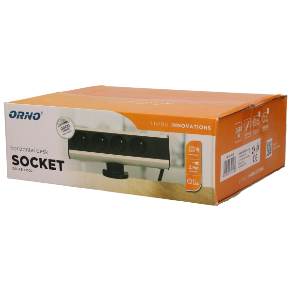 Desk socket with single clamp holder and 1.8m cable