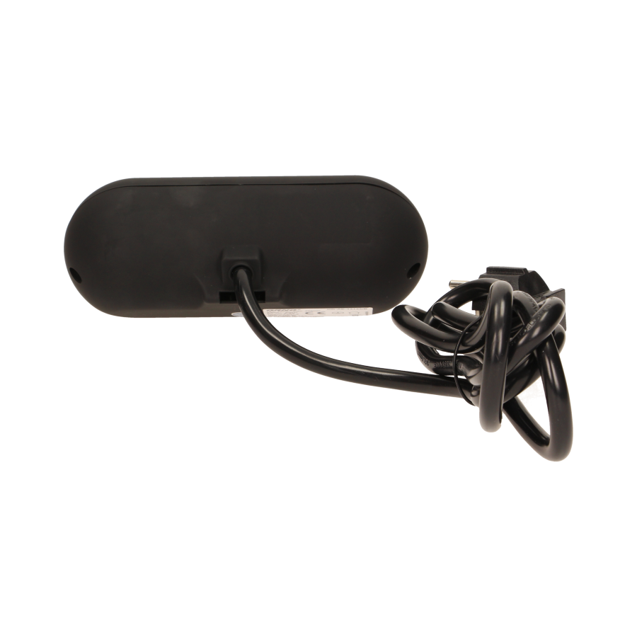 Desktop extension socket with USB chargers and clamp holders, black