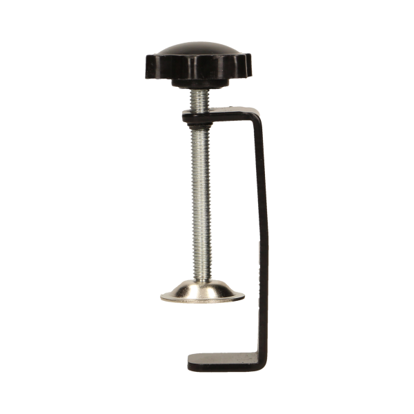 Desktop extension socket with USB chargers and clamp holders, black