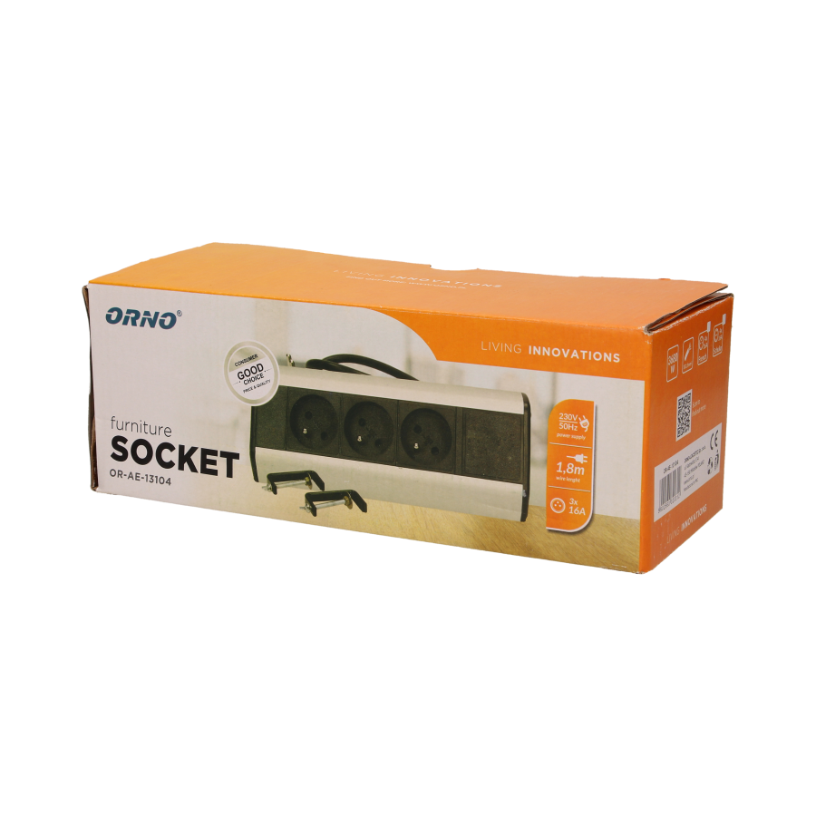 Desk socket with clamp holders and 1.8m cable