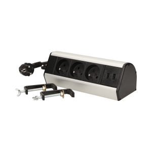 Desk socket with clamp holders, USB charger and 1.8m cable