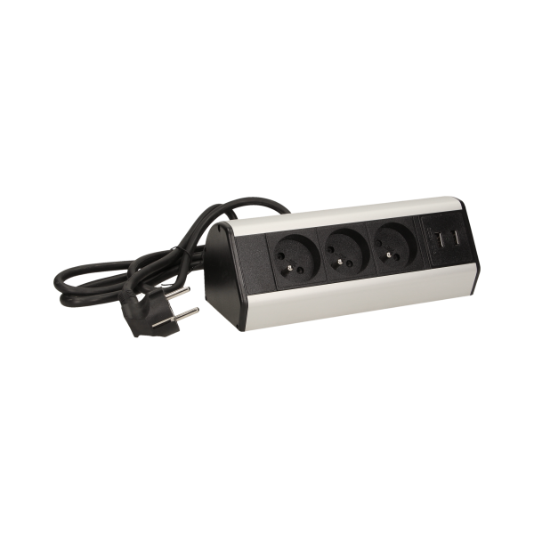 Desk socket with clamp holders, USB charger and 1.8m cable