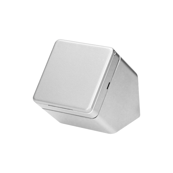 Furniture socket with a cover, IP44, silver