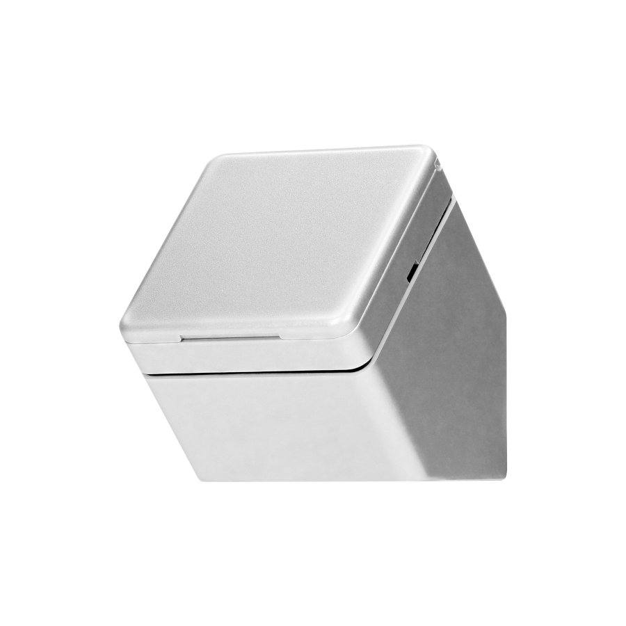 Furniture socket with a cover, IP44, silver