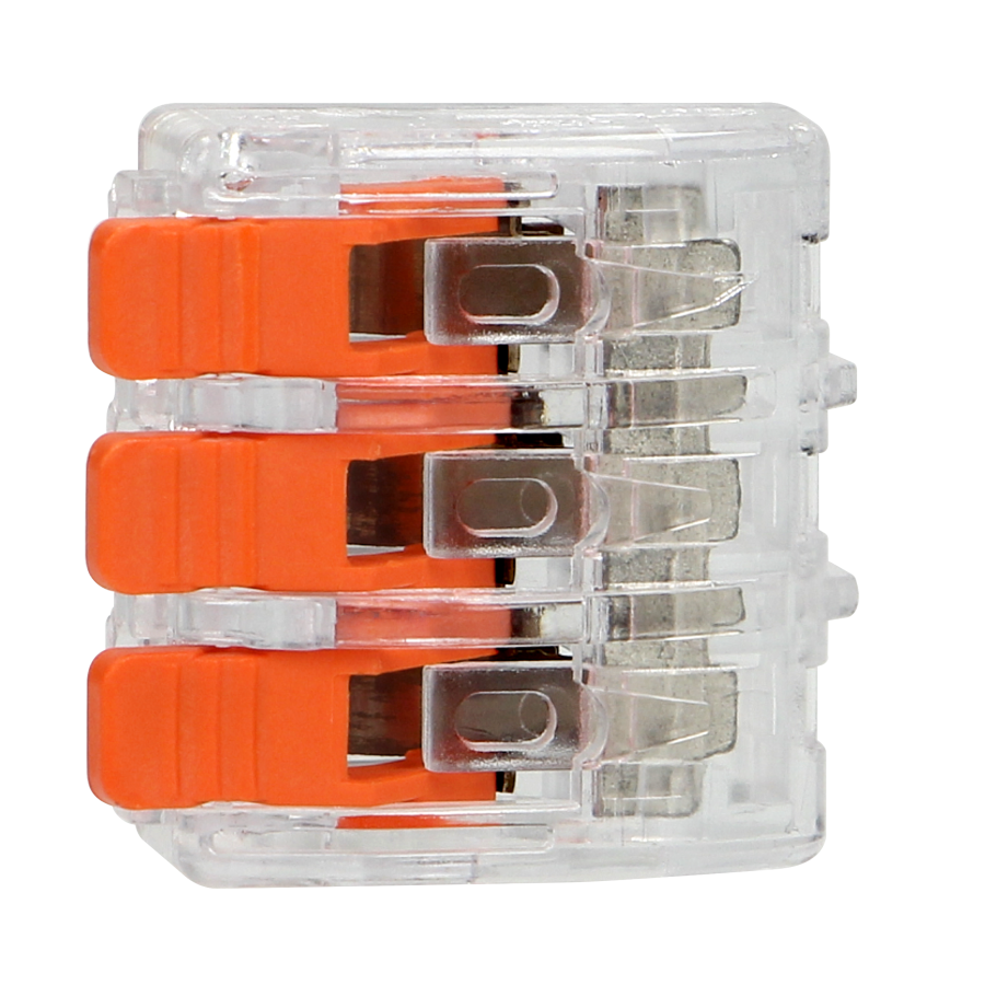 Złączka instalacyjna zaciskowa 3-przewodowa; na dowolny przewód 0,2-4mm²; IEC 450V/32A; 10 szt.