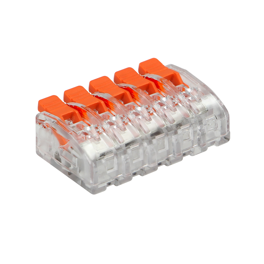 Złączka instalacyjna zaciskowa 5-przewodowa; na dowolny przewód 0,2-4mm²; IEC 450V/32A;Blister 4 szt.
