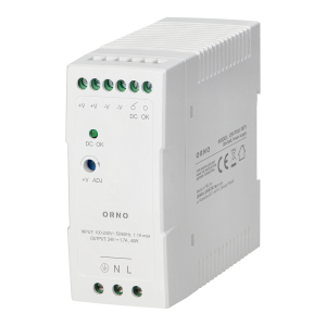 Industrial power supply for a DIN rail, 24VDC, 1.7A, 40W, plastic housing