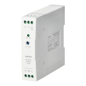 Industrial power supply for a DIN rail, 24VDC, 1A, 20W, plastic housing