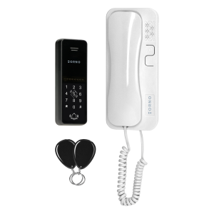 ERIN, single family audio doorphone set, 2-wire, code lock, RFID reader, white