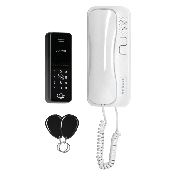 ERIN, single family audio doorphone set, 2-wire, code lock, RFID reader, white