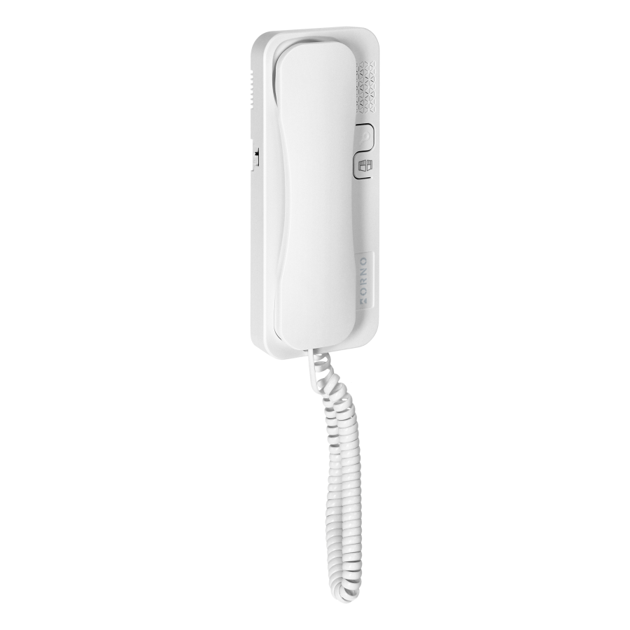 ERIN, zestaw domofonowy jednorodzinny, 2-żyłowy, szyfrator, RFID, biały 