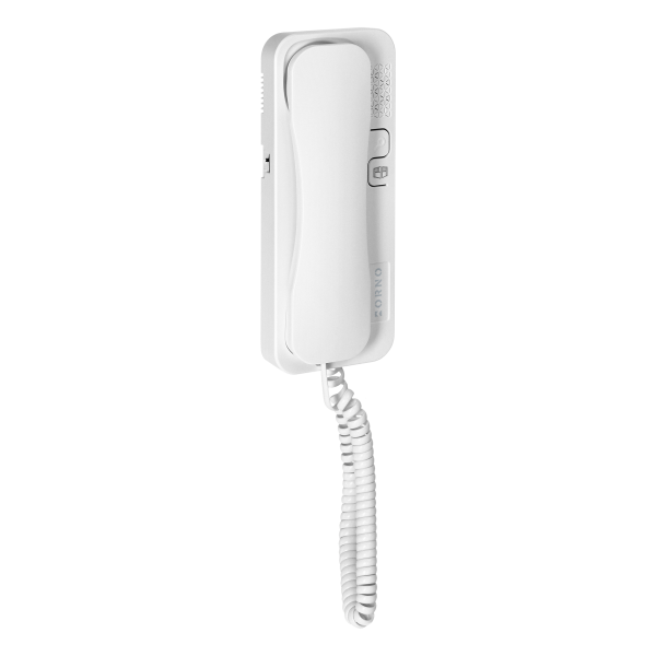 ERIN, zestaw domofonowy jednorodzinny, 2-żyłowy, szyfrator, RFID, biały 